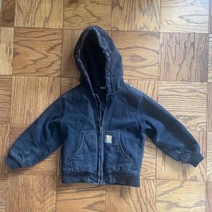 Carhartt Denim Quilted Lined Hooded Zip Jacket